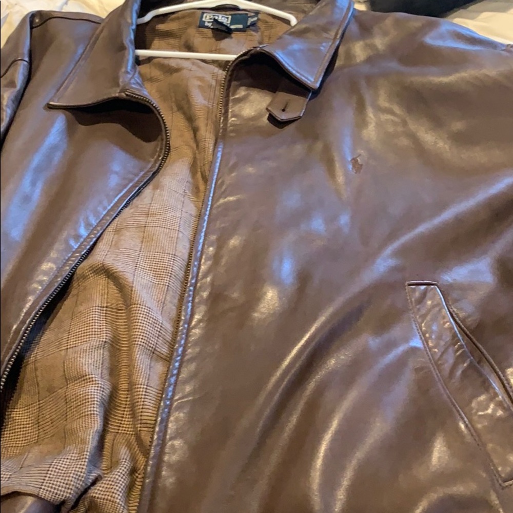 Brown Leather Polo Coat